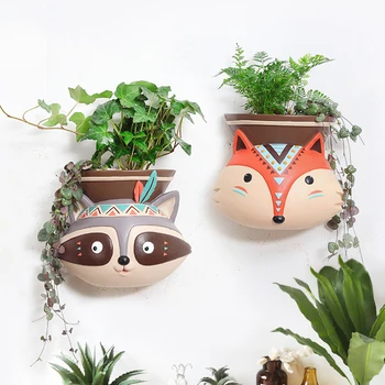 1 adet Duvar Asılı Ekici Pot Amerikan Tarzı Hayvan Tasarım Saksı çiçeklik Pot Ev Dekor Masaüstü Baykuş Saksı