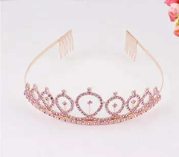 1 ADET Kristal Rhinestone Tiara Prenses Taç Doğum Günü Hairbands Aksesuarları Yetişkin Kızlar İçin Doğum Günü Düğün Parti Süslemeleri