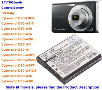 1000mAh Kamera Pil Sony Cyber-shot için DSC-W215, DSC-W40,DSC-W55,DSC-N1,DSC-W90,DSC-W115,DSC-HX7, DSC-H70, DSC-H90
