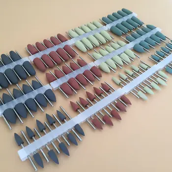 120 adet Diş SİLİKON Kauçuk parlatıcılar Elmas parlatma Burs Reçine Taban 2.35 mm