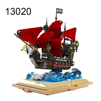 13020 966 ADET Kraliçe Sihirli Gemi Mini Monte Yapı Taşları Set ABS Plastik Aksiyon Figürleri çocuk Eğitim Oyuncaklar Juguetes