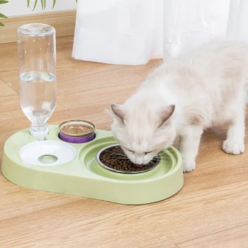 2 in 1 Pet Sofra Köpek Su yiyecek kasesi Gıda su sebili Combo Set