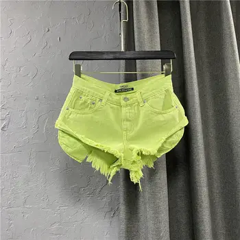 2023 Yeni yaz giysileri Moda Kot Şort kadın Seksi Düşük Bel Pantolon Geniş Bacak A-line Pantolon P017