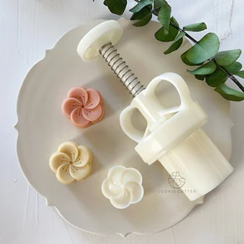 20g Mini Şeftali Çiçeği Mooncake Kalıp Çiçek Şekli Kek Kalıbı Fasulye Ezmesi Kek Wagashi Pişirme Araçları ABS Plastik Mutfak