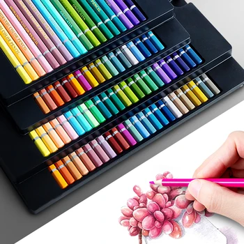 24/36/48 Profesyonel Yağlı Renkli Kalemler Seti Çizim Çeşitli Renkler Açar Kutusu Boyama Sanatçılar Öğrenciler Okul Malzemeleri