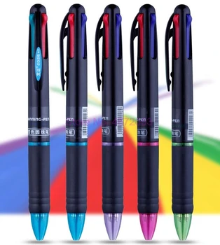 240 adet / grup Yaratıcı Renkli Tükenmez Kalem 4 İn 1 Renk Kalem Yeni Renkli tükenmez kalem Çok Amaçlı Okul Kırtasiye