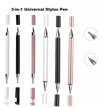 3-in-1 Stylus Kalem Tablet MobileMulti fonksiyonlu Cep Telefonu Ekran Dokunmatik Kalem Tükenmez Kalem Evrensel Kapasitif cetvel kalemi