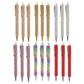 3 X Geri Çekilebilir Glitter Sequins Kelebek Moda Sürekli Mürekkep Basın Tipi okul için kalem Malzemeleri Sınav Günlüğü