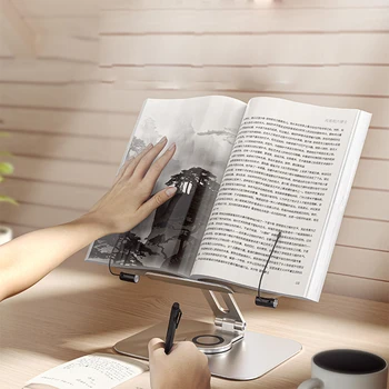 360 ° Dönen laptop Standı Okuma Kitap Tutucu MacBook Air İçin Alüminyum Katlanabilir Dizüstü Standı Dizüstü Bilgisayar Desteği MacBook Tablet Standı