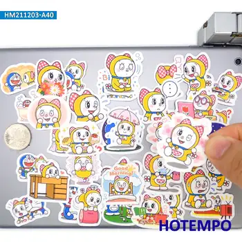 40 adet Karikatür Sarı Kedi Robot Dorami Sevimli Mini Günlüğü Çıkartmalar Paketi Kız DIY Kırtasiye Karalama Defteri Telefon Dizüstü Anime Etiket