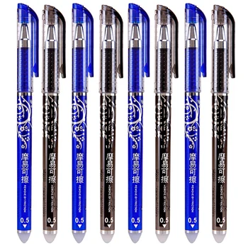 5/50 / Adet / Set 0.5 mm Mavi Siyah Mürekkep Ballpen Silinebilir Dolum Çubuk Silinebilir Kalem Yıkanabilir Kolu Okul Yazma Kırtasiye jel mürekkep kalemi