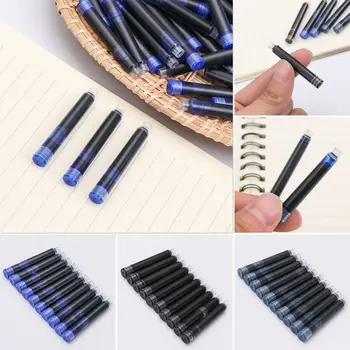 50 Adet Mavi Siyah Dolum Mürekkep Dolma Değiştirilebilir kalem mürekkebi Çantası Evrensel Tip 2.6 / 3.4 mm Kalibreli Mürekkep Çantası Öğrenci Ofis Malzemeleri