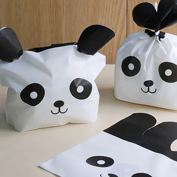 50 Adet Panda Kedi Tavşan Kulaklar hediye çantası Ambalaj Parti Goodie Çanta Ambalaj Favor Kek Şeker Çerez Tatlılar İçin Mevcut Düğün