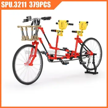 50016 379 adet Teknik Tandem Bisiklet Bisiklet Yapı Taşları Oyuncak Tuğla