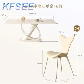 6 Sandalye Romantik Kfsee Yemek Masası ile Prodgf