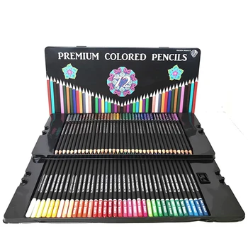 72 Renk Yağlı renkli kurşun kalem Seti Demir Hediye Kutusu Boyama Boyama Renkli Kalem Sanat Oluşturma Çizim Kalem Okul Sanat Seti Hediye
