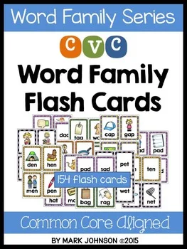 72 Sayfa CVC Kelime Aile Flash Kartları Öğrenme Flashcards İngilizce Phonics Eğitim Montessori