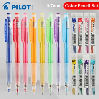 8 Adet / grup PİLOT Mekanik kurşun kalem seti HCR-197 Renkli Kurşun Çekirdek 0.7 mm Öğrenci Çizim Kalem Kroki Manga Sevimli Okul Malzemeleri