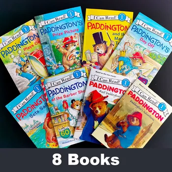 8 Cilt İngilizce resimli kitap Okuyabilir Paddington Karikatür Hikaye Kitabı Çocuklar Erken Eğitim çocuk eğitici oyuncak
