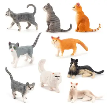 9 adet Simülasyon Vahşi Hayvan Modeli Oyuncaklar Gerçekçi Kedi Aksiyon Figürleri Biliş eğitici oyuncak Çocuk Hediyeler İçin