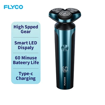 AIKIN Flyco FS907 Orijinal 3D Şamandıra Akıllı Elektrikli Tıraş Makinesi Erkekler Şarj Edilebilir Su Geçirmez Elektrikli Tıraş Makinesi Yüksek Kaliteli Düzeltici Mavi