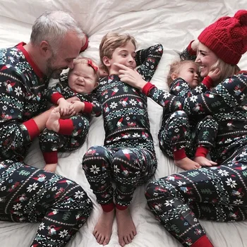 Aile Noel Pijama Seti Sıcak Yetişkin Çocuk Kız Erkek Anne Pijama Kıyafeti Anne Kızı Elbise Eşleşen Aile Kıyafetleri