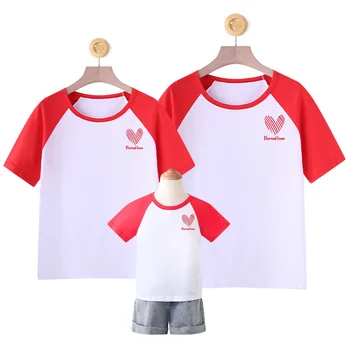 Aile Tshirt Yaz Aile Bak Eşleşen Kıyafet Aşk Baskı kısa kollu tişört Anne ve Ben Elbise Erkek Kız Üstleri