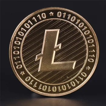 Altın / Gümüş Kaplama Litecoin Paraları Para Koleksiyonu Fiziksel Hediye Koleksiyonu Sanat Ev Tatil Deco Taklit Dia 40mm