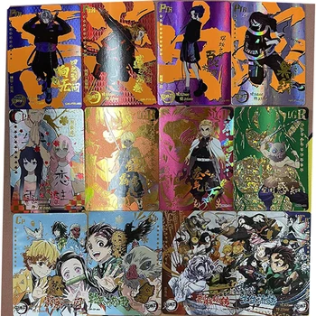 Anime iblis avcısı Zr Lgr Kamado Nezuko Tanjirou Agatsuma Zenitsu çizgi film karakteri Oyunu Koleksiyon Kartı Oyuncak doğum günü hediyesi