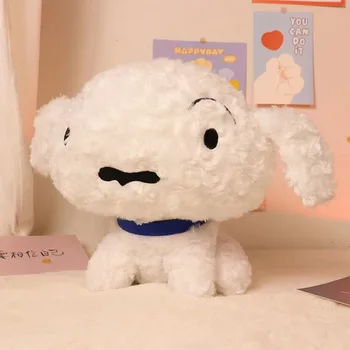Anime Mum Boya Shin-chan peluş oyuncaklar Nohara Shiro Peluş Bebek Sevimli Beyaz Köpek Yumuşak Dolması kırlent Çocuklar Kız Arkadaşı doğum günü hediyesi