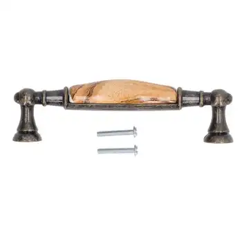 Antika Dolap Çekme Zarif Görünüm Bronz Dolap Çekme 5.12 inç Delik Mesafesi için Vidalar ile Dolap