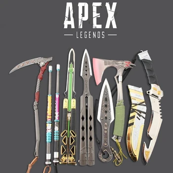 Apex Legends 4 takım / adet Yadigarı Silah 21cm Floresan Oyuncak Bıçak Modeli Kesilmemiş Oktan Wraith Katana Kılıç Kunai Aksesuarları Oyuncaklar