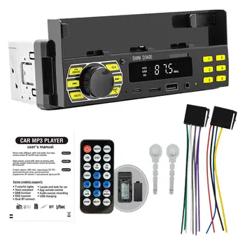 Araba Stereo 2 Kanal 7 Renk Düğmesi Telefon Dağı ile AUX Handsfree Çağrı TF Kart FM Radyo Alıcısı Kamyonlar için