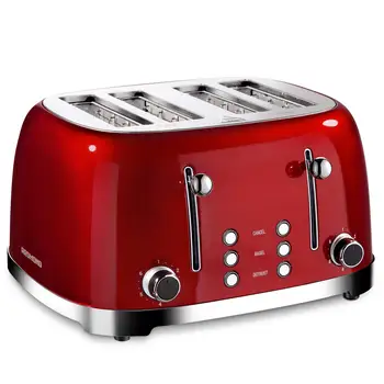 Ascoli Sıcak Satış Akıllı tost makinesi 4 Dilim Sandviç Makinesi Paslanmaz Çelik Retro Elektrikli ekmek Tost Makineleri