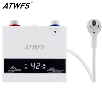 ATWFS Anında su ısıtıcı 220V 4000W Taşınabilir Elektrikli ısıtıcılar Banyo Sıcak Su Duş ve Ev Mutfak ısıtma