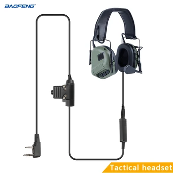 Baofeng Gürültü Azaltma Taktik Kask Kulaklık Ses Alma için PTT ile askeri telsiz Açık Avcılık AR-152