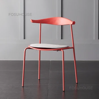 Basit Sandalye Tasarımcı Ev makyaj Oxhorn Tabure Modern yemek sandalyeleri Ev Dükkanı sırtlı sandalye yemek odası mobilyası Koltuk