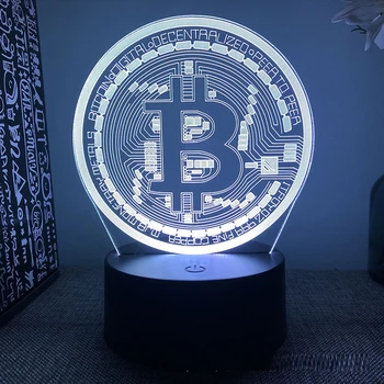 Bitcoin 3d Led yatak odası için lamba Manga eylem gece ışıkları odası dekor tatil doğum günü hediyesi erkek arkadaşı için