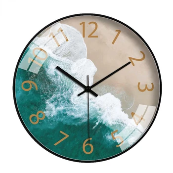 Büyük Moedrn duvar saati Altın Sessiz Oturma Odası Yaratıcı Deniz Sanat Kuvars mutfak saati duvar saati s İzle Ev Dekorasyonu Hediye FZ827