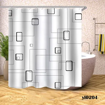 Ekose Duş Perdeleri Su Geçirmez Geometrik Banyo Perdeleri Ev banyo küveti Geniş Geniş Banyo Kapak Rideau De Bain