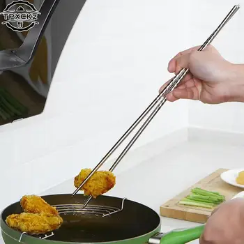 Ekstra Uzun Pişirme Çubuklarını Paslanmaz Çelik Gıda Erişte Suşi Gereçler Mutfak Çin Japon Tava Hava Fritöz tencere Tava