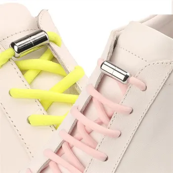 Elastik Ayakkabı Bağcıkları Yuvarlak Hiçbir Kravat Ayakabı Çocuklar için Yetişkin Sneakers Ayakkabı Bağı Hızlı Tembel Danteller Toka Kilit Ayakkabı Halat Çizme Dizeleri