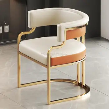 Ergonomik İskandinav Yemek Sandalyesi Altın Kol Dayama İtalyan Ofis Makeu Yemek Sandalyesi Modern Tasarım Cadeira Postmodern Mobilya GXR45XP