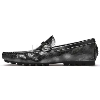 Erkek Loafer'lar Lüks Marka rahat ayakkabılar için erkek ayakkabısı Siyah Hakiki Deri Resmi Ayakkabı Hafif Sürüş Moccasins Tasarımcı