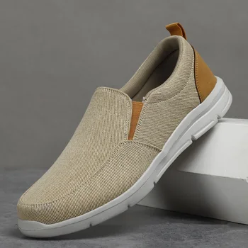 Erkekler rahat ayakkabılar Tuval nefes alan loafer'lar Erkekler 2023 Yeni Erkek Rahat Açık yürüyüş ayakkabısı Klasik Loafer'lar Erkekler Sneakers