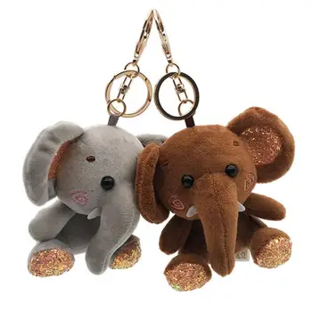 Fil Peluş Doldurulmuş Mini Bebek Kolye Anahtarlık Anahtarlık Tutucu Çanta Dekor Hayvanlar Kabarık oyuncak ayı Bebek Hediye çanta anahtarlığı