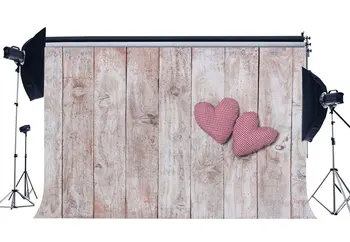 Fotoğraf Backdrop sevgililer Günü Kalpler Vintage Çizgili Ahşap Zemin Düğün Arka Planında Arka Plan