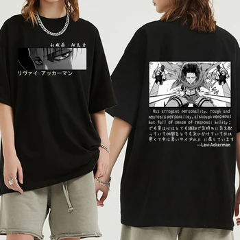 Harajuku Anime Levi Gözler Cosplay Casual Erkek Kadın Kısa Kollu Titan Moda yazlık t-Shirt