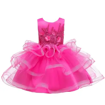 Hetiso Çiçek Kız düğün elbisesi Bebek Kız Noel Kek Elbiseler için Parti Çocuklar Bebek Kız Doğum Günü Elbise 2-10 Yıl