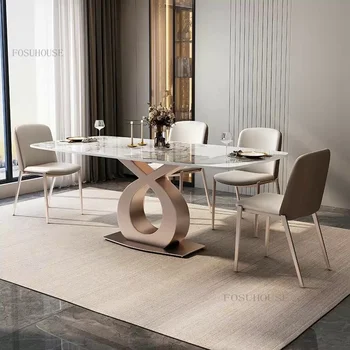 Iskandinav Kaya Döşeme Oturma Odası Mobilya yemek masası s Modern Basit Villa Dikdörtgen masa lambası Lüks Daire yemek masası